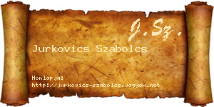 Jurkovics Szabolcs névjegykártya